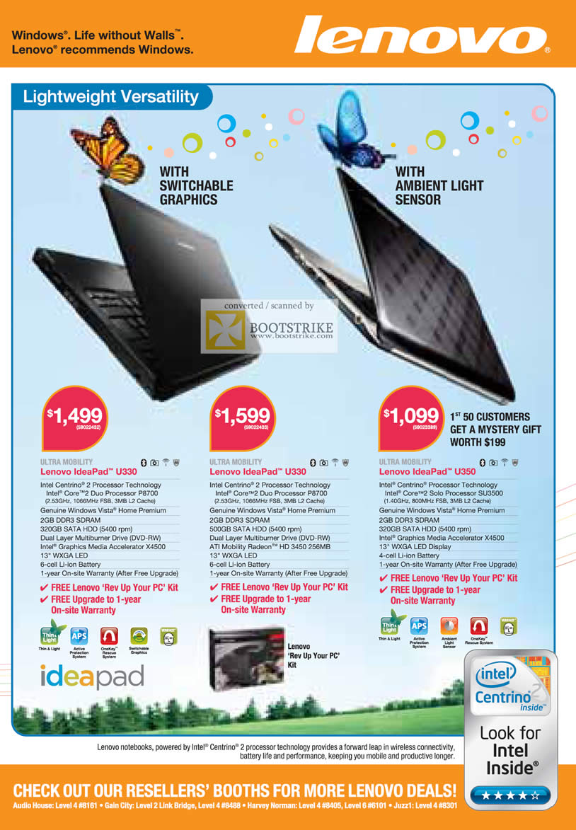 Comex 2009 price list image brochure of Lenovo Ideapad Notebooks U330 Ultra Mobility