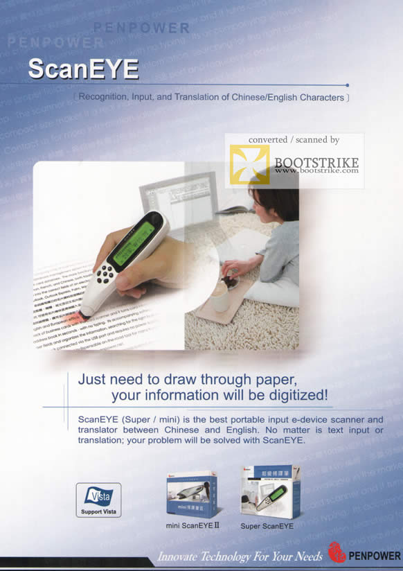 Comex 2009 price list image brochure of Penpower ScanEYE Recognition Input Translation Chinese English Characters