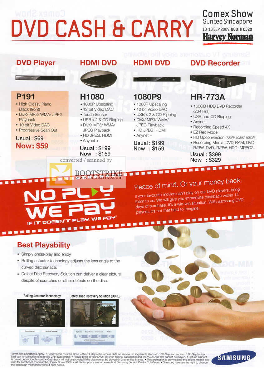 Comex 2009 price list image brochure of Samsung DVD Player HDMI Recorder