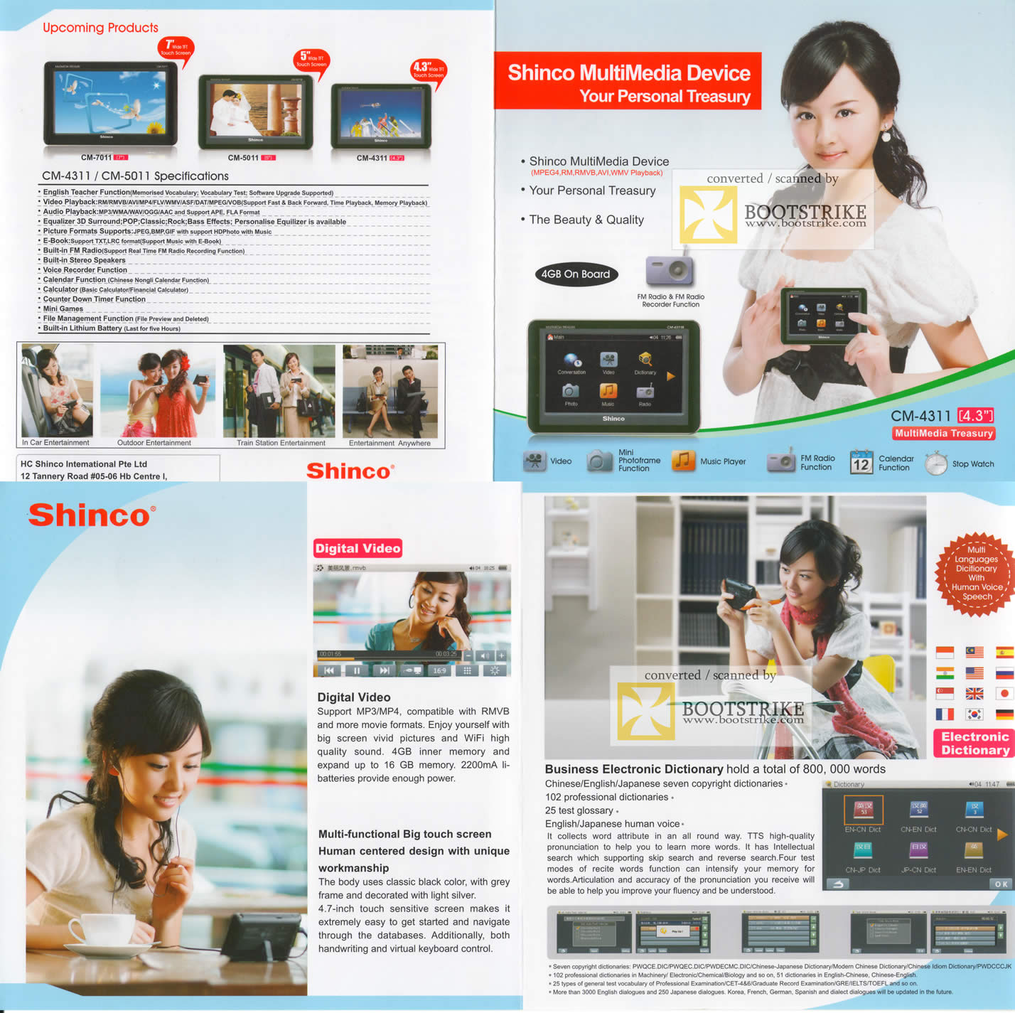 Comex 2009 price list image brochure of Shinco Multimedia Device CM-4311 CM-5011 FM Radio Video Music