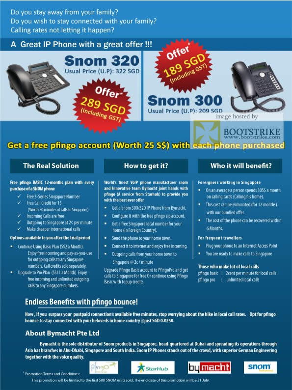 Comex 2009 price list image brochure of Snom 320 300 IP Phone Pfingo