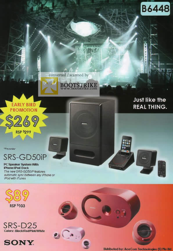 Comex 2009 price list image brochure of Sony PC Speaker SRS-GD50iP SRS-D25