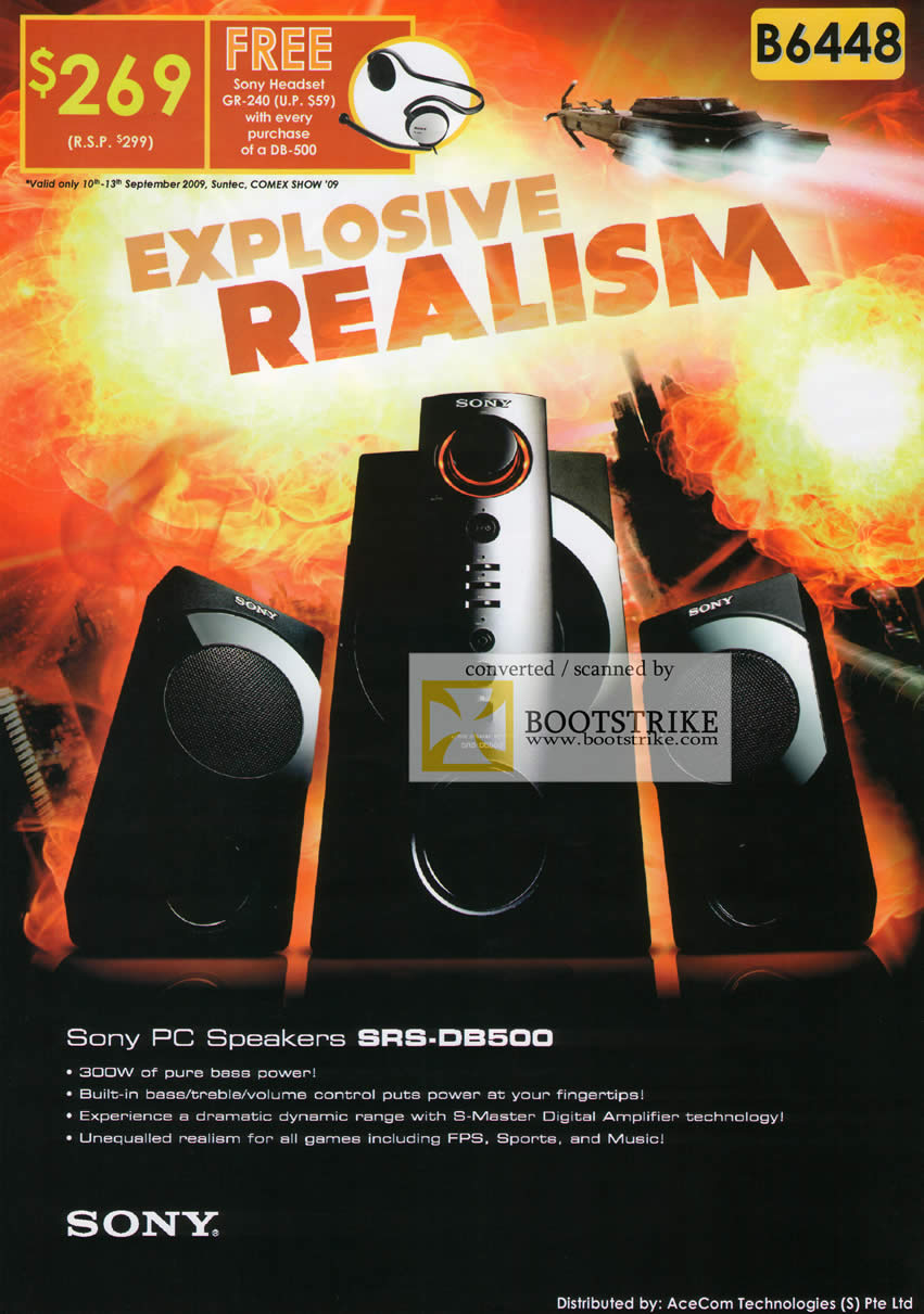 Comex 2009 price list image brochure of Sony PC Speakers SRS-DB500