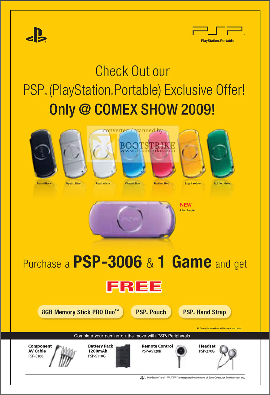 Comex 2009 price list image brochure of Sony Playstation Portable PSP