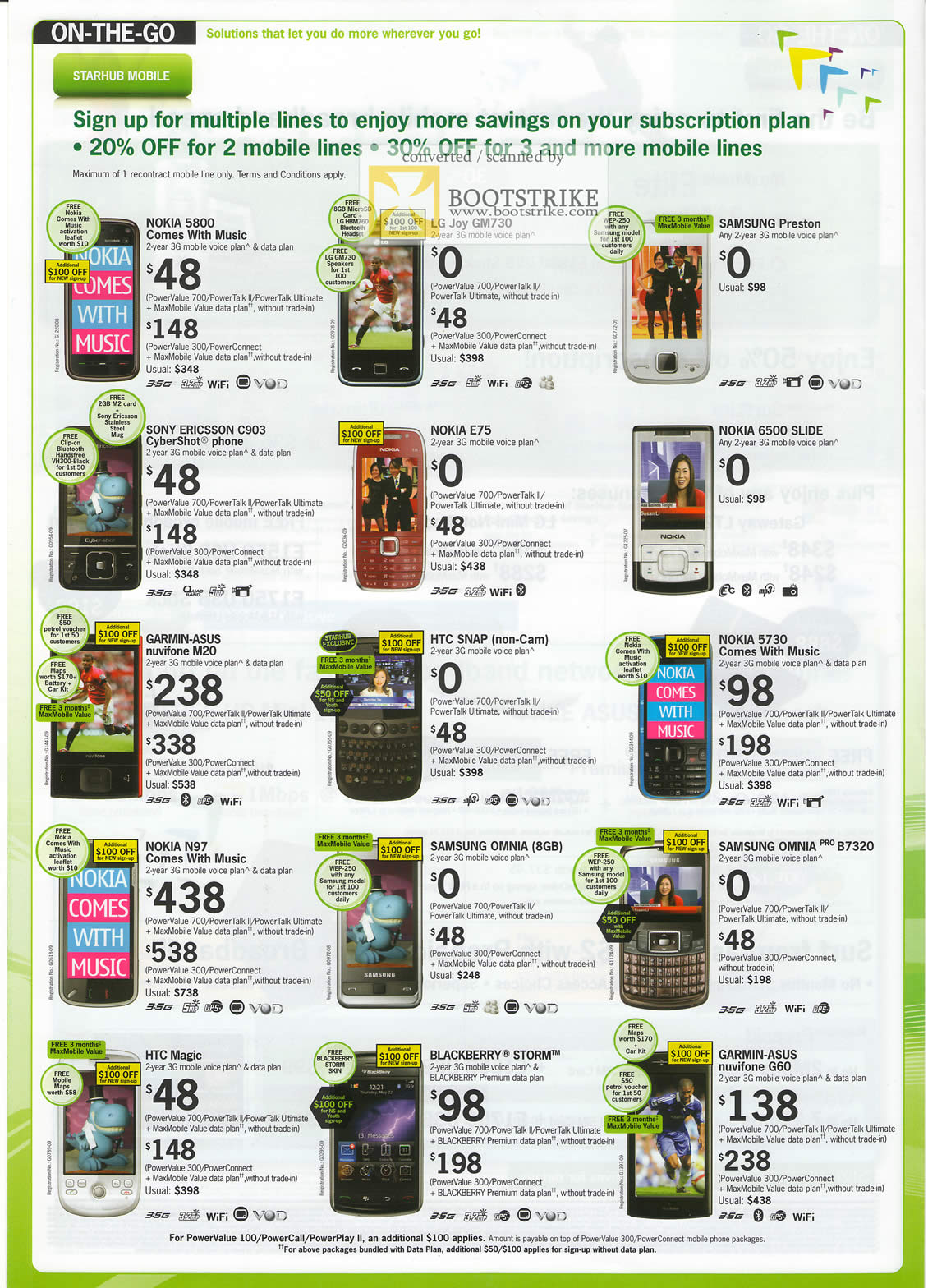 Comex 2009 price list image brochure of Starhub Mobile Phones Nokia LG Samsung Sony Ericsson Garmin ASUS