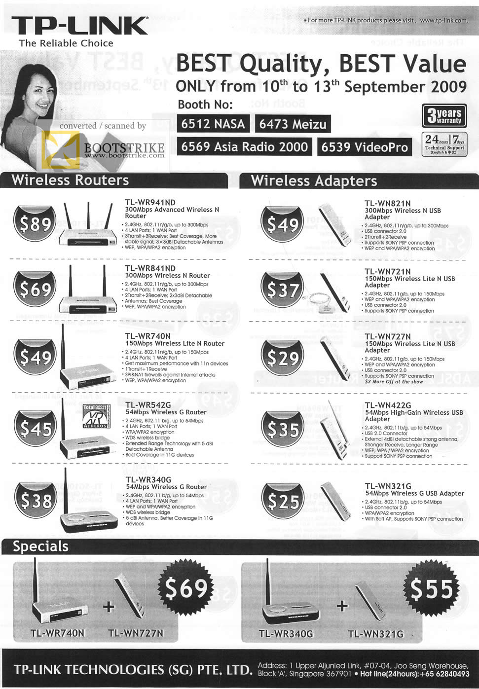 Comex 2009 price list image brochure of TP-Link Wireless Routers Adapters Specials