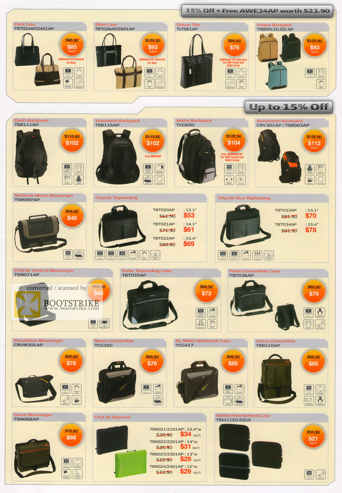 Comex 2009 price list image brochure of Targus Case Tote Backpack Rucksack Netbook Slipcase