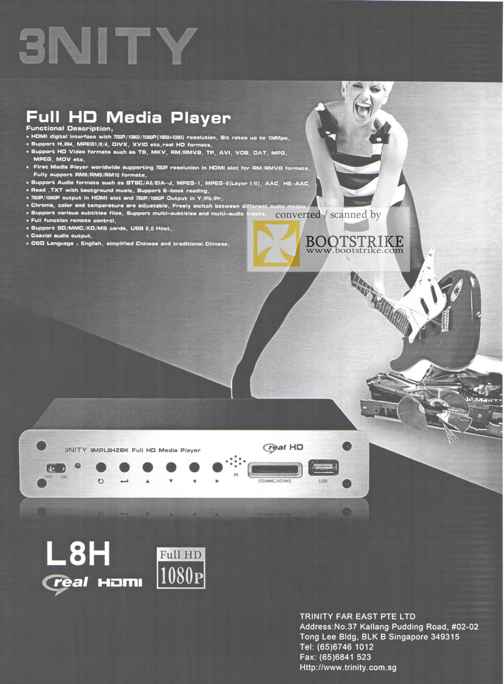 Comex 2009 price list image brochure of Trinity 3nity Media Player L8H Real HD