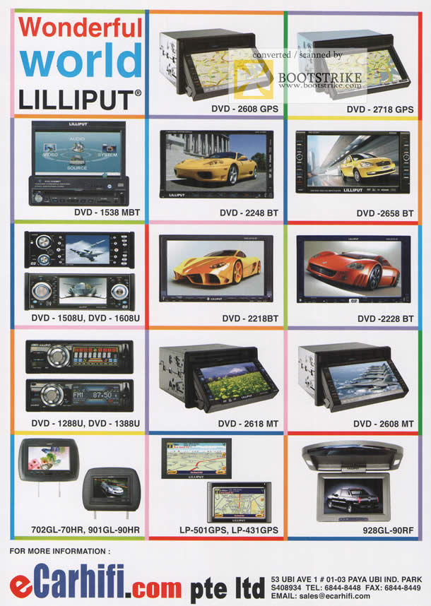 Comex 2009 price list image brochure of ECarhifi Lilliput Products DVD GPS LP 928GL