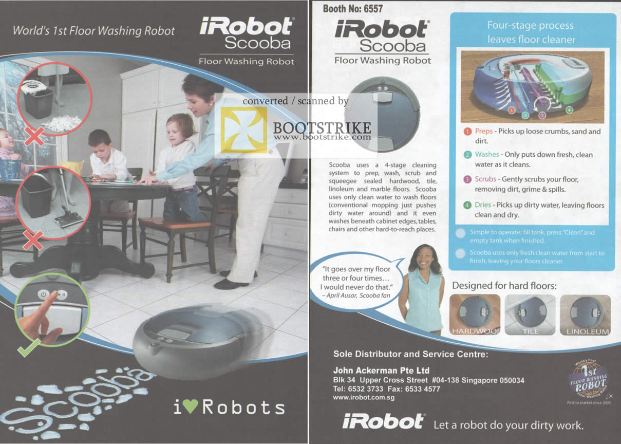 Comex 2009 price list image brochure of IRobot Scooba Floor Washing Robot IRobots