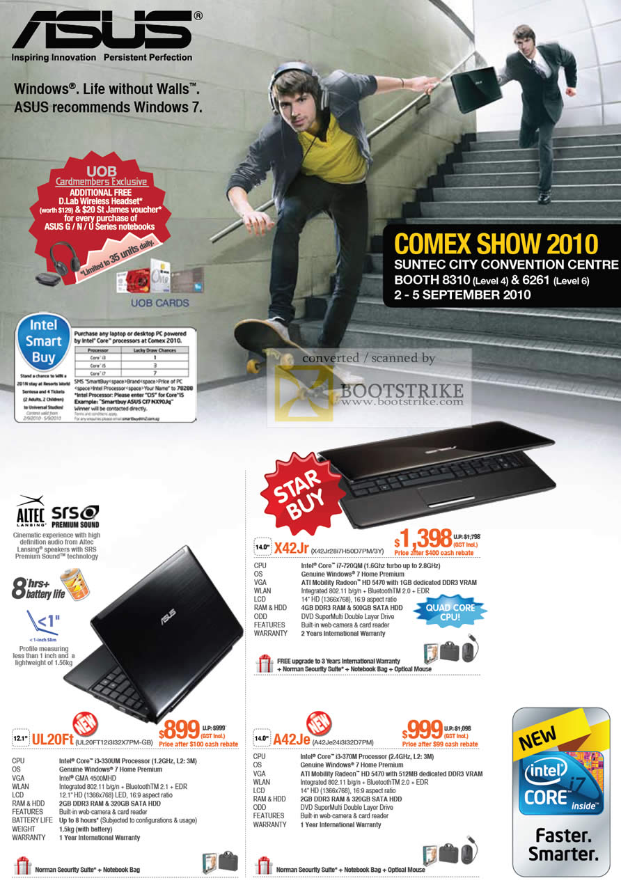 Comex 2010 price list image brochure of ASUS Notebooks X42Jr UL20Ft A42Je