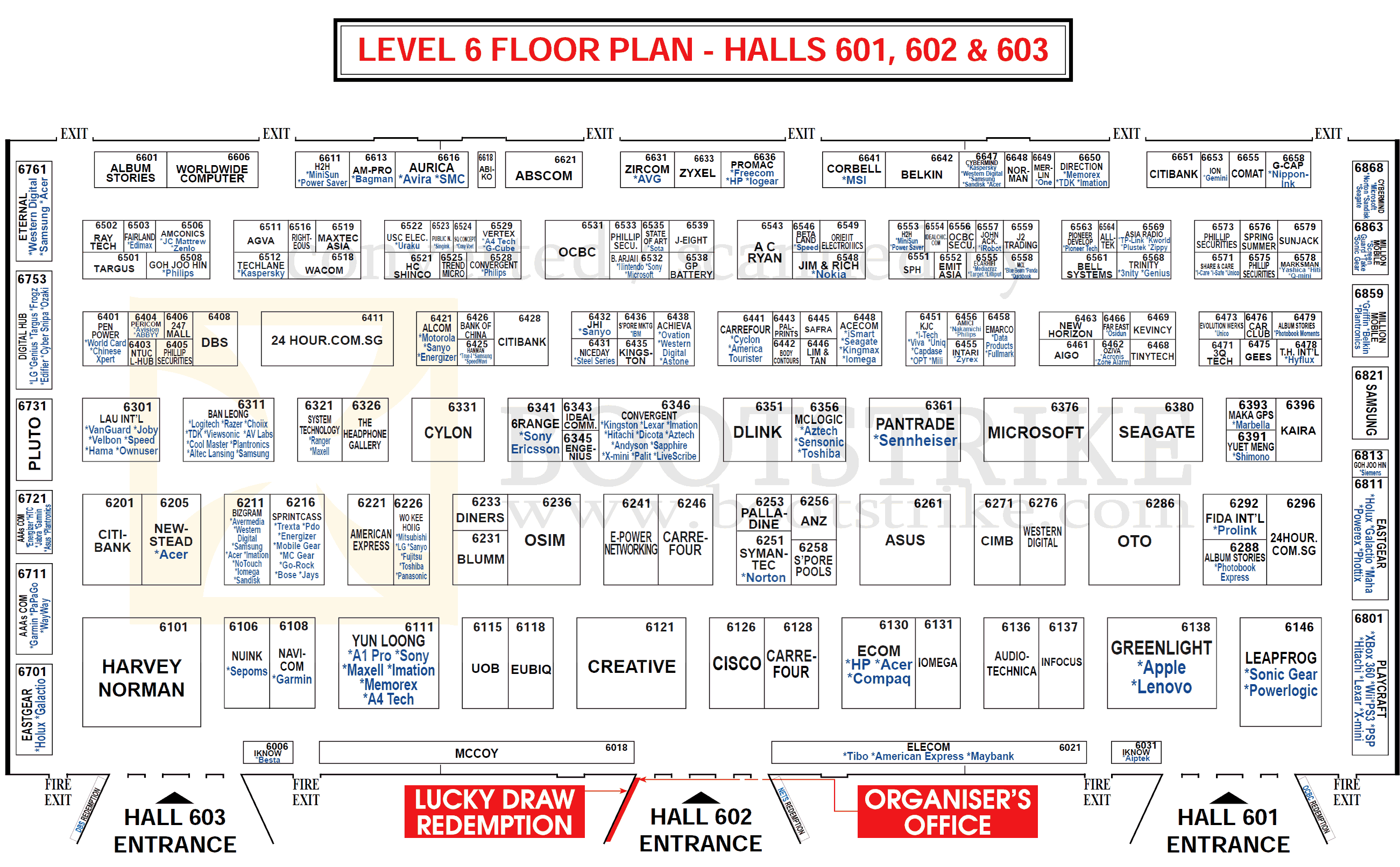 Comex 2010 price list image brochure of Comex 2010 Suntec 6th Level Floor Plan Map Exhibitors Brands