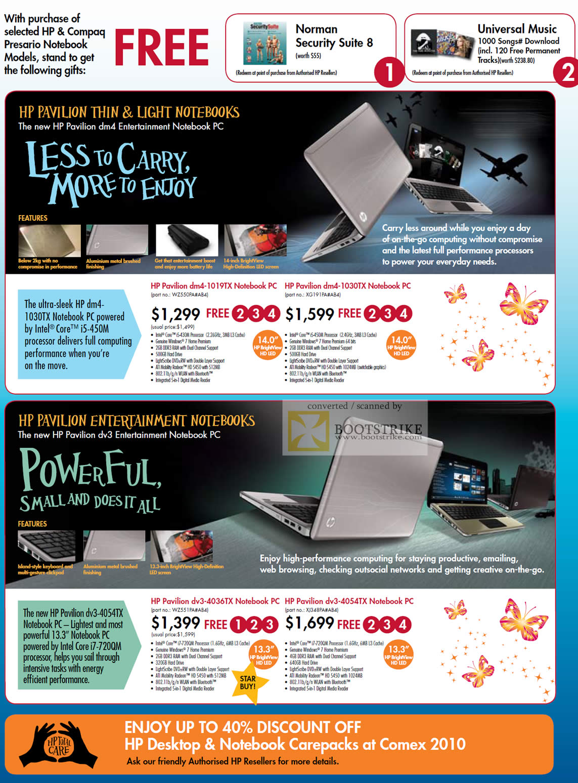 Comex 2010 price list image brochure of HP Pavilion Notebooks DM4 1019TX 1030TX DV3 4036TX 4054TX