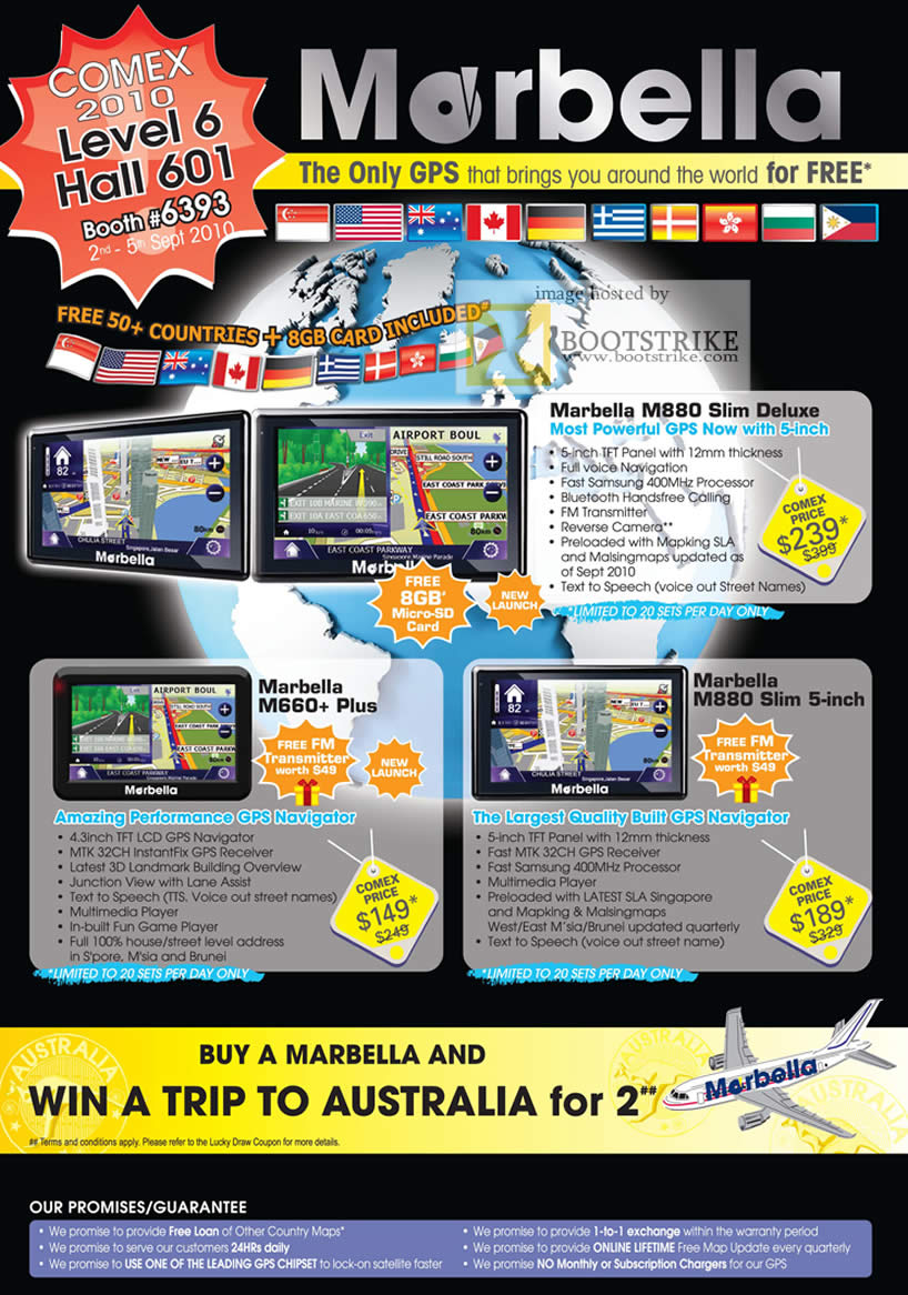 Comex 2010 price list image brochure of Maka GPS Morbella M880 Slim Deluxe M660 Plus M880 Junction View