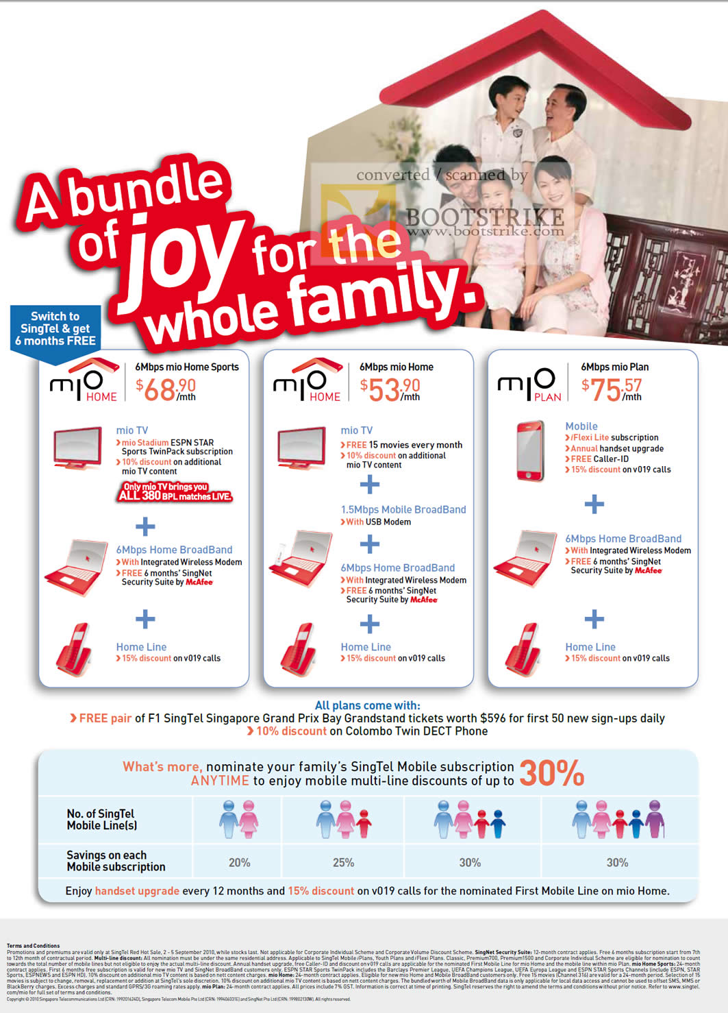 Comex 2010 price list image brochure of Singtel Mio Home Sports Plan Line Broadband Mobile