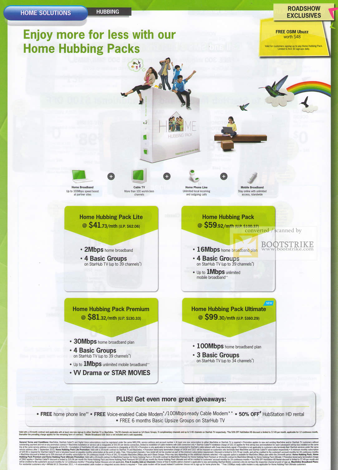 Comex 2010 price list image brochure of Starhub Home Hubbing Pack Elite Premium Ultimate