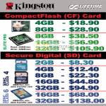 Kingston CompactFlash CF Card Elite Pro SDHC Class 4 6 Secure Digital SD