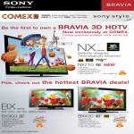 Bravia 3D HDTV NX Series NX710 BX Series BX300 BX400