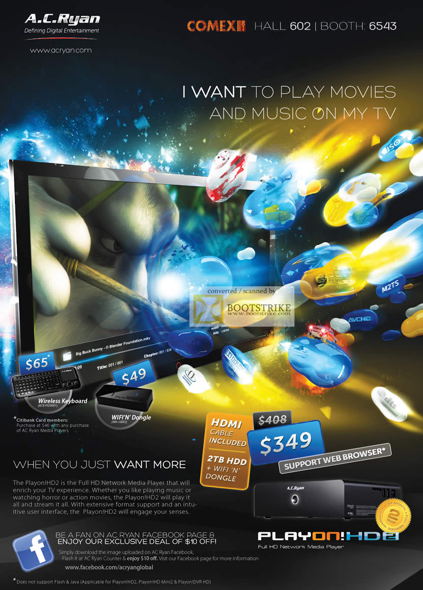 COMEX 2011 price list image brochure of AC Ryan Play On HD2 Media Player