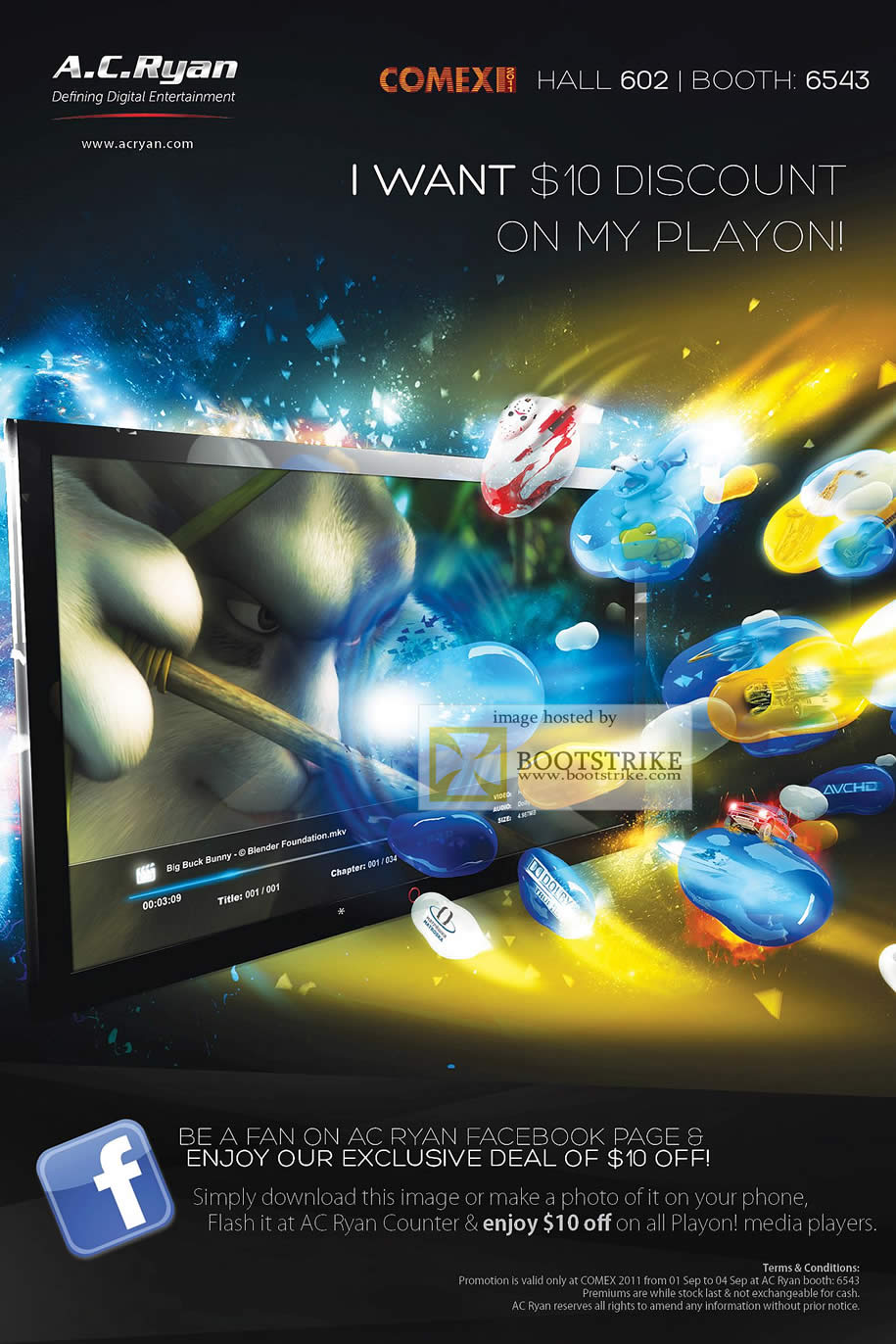 COMEX 2011 price list image brochure of AC Ryan PlayOn 10 Dollar Discount Media Player