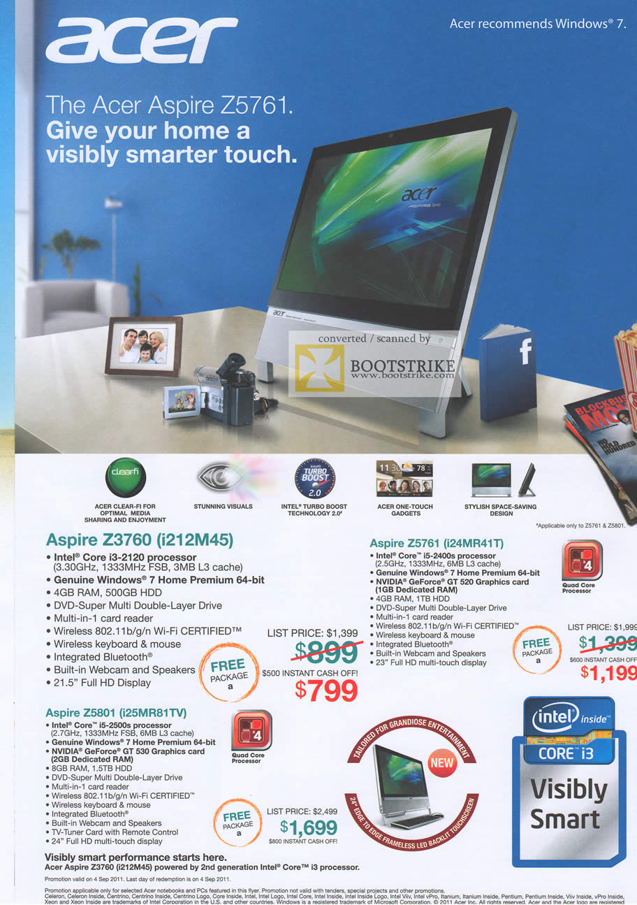 COMEX 2011 price list image brochure of Acer Desktop PC AIO Aspire Z3760 I212M45 Z5801 I25MR81TV Z5761 I24MR41T