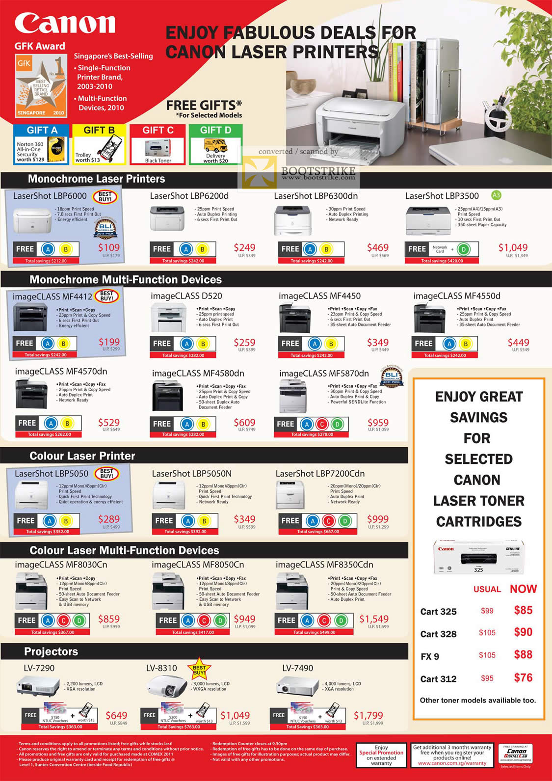 COMEX 2011 price list image brochure of Canon Printers Laser LaserShot LBP6000 LBP6200d LBP6300dn LBp3500 ImageCLASS MF4412 D520 MF4450 MF4550d MF4570dn MF4580dn MF5870dn LBP5050