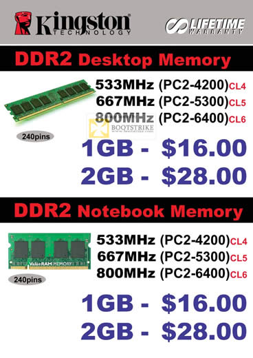 COMEX 2011 price list image brochure of Convergent Kingston DDR2 Desktop Memory Notebook 533Mhz 667Mhz 800Mhz