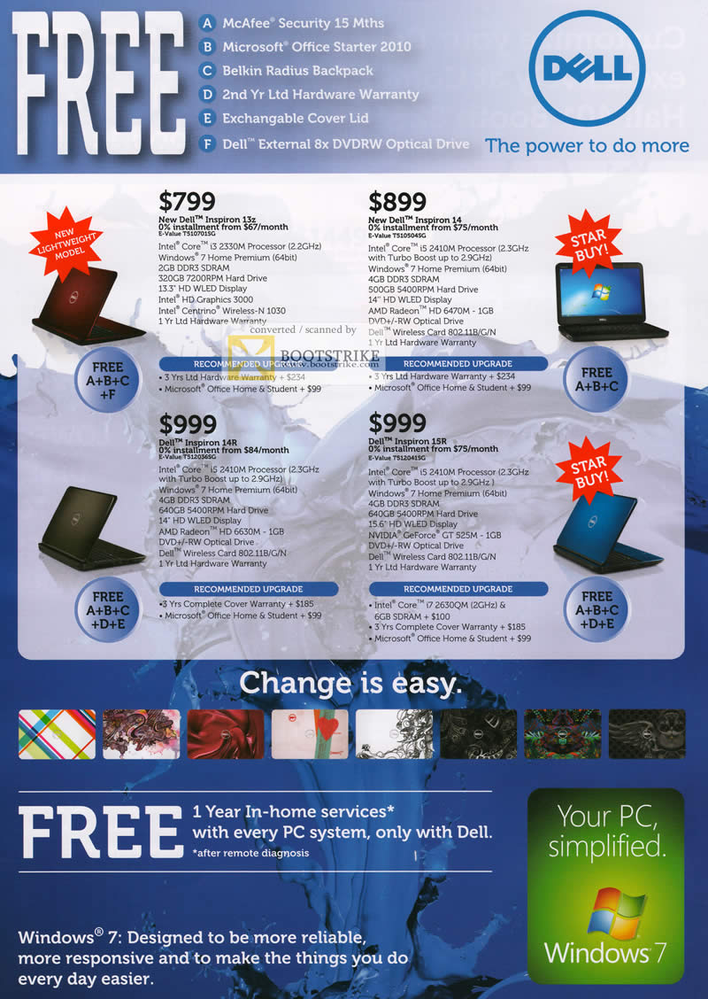 COMEX 2011 price list image brochure of Dell Notebooks Inspiron 13Z Inspiron 14 Inspiron 14R Inspiron 15R