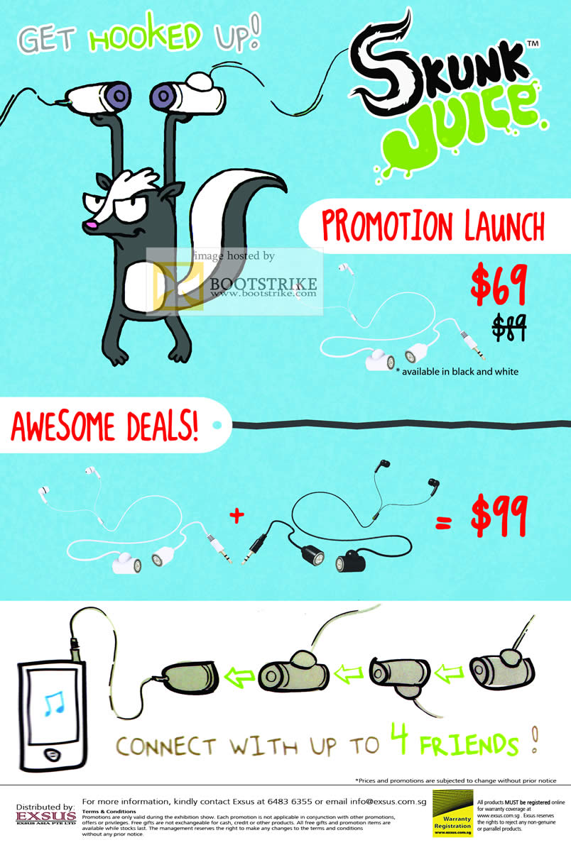 COMEX 2011 price list image brochure of EpiCentre Skunk Juice Earphones Launch