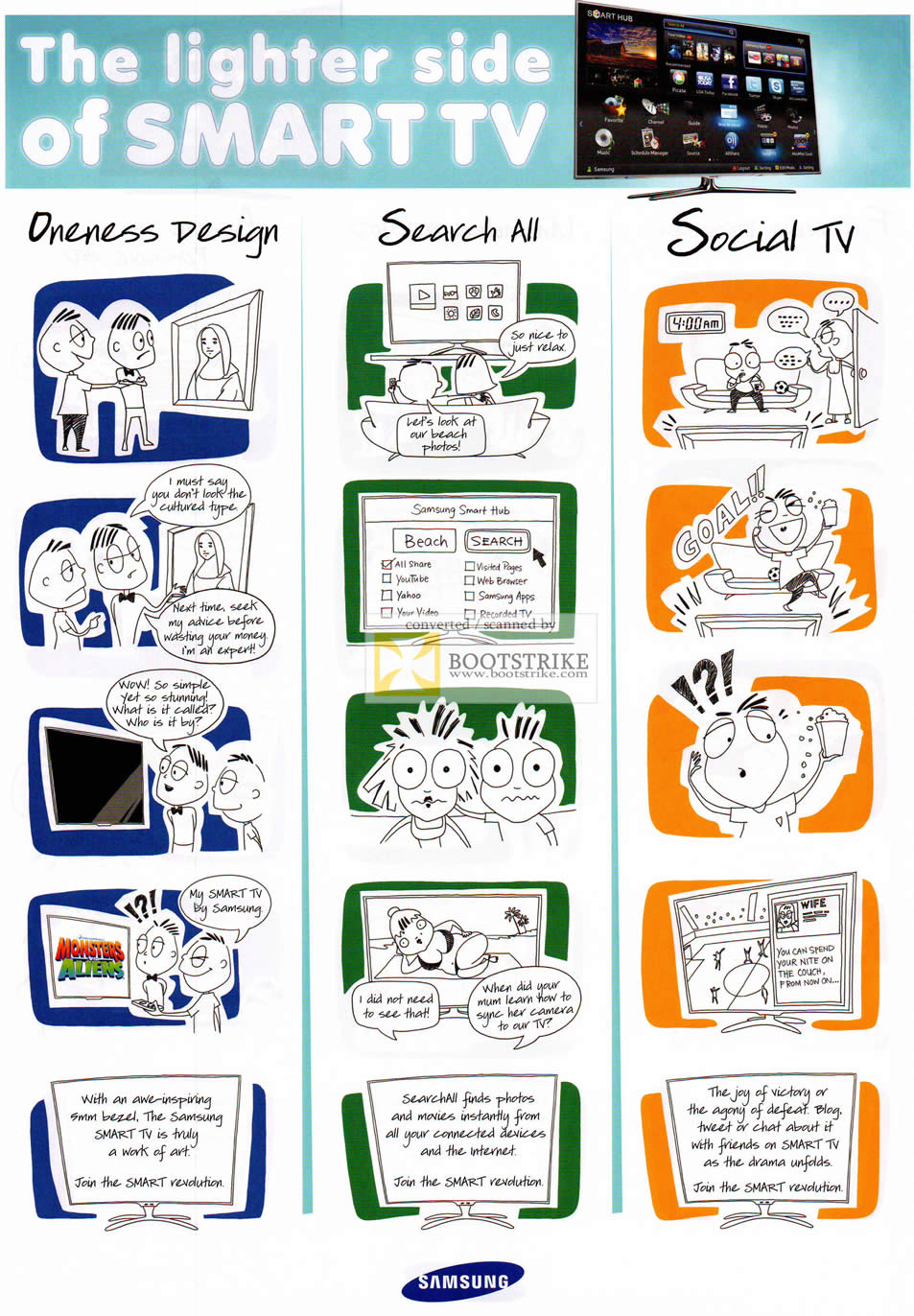 COMEX 2011 price list image brochure of Samsung Smart TV Comic Strip Oneness Design Search All Social TV