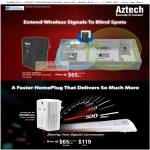 Aztech WL556E HomePlug 300Mbps Wireless N Range Extender AV 500Mbps Pass Through HL115EP