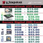 Kingston CompactFlash Memory Card SDCard SDHC