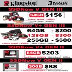 Kingston SSDNow V Gen III II 64GB 128GB 256GB 30GB