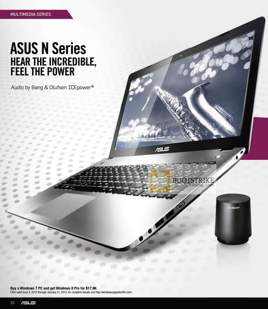 COMEX 2012 price list image brochure of ASUS Notebooks N Series, Bang Olufsen ICEpower Audio