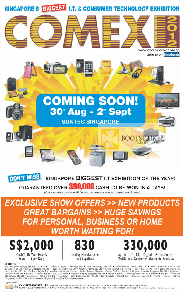 COMEX 2012 price list image brochure of COMEX 2012 Date, Time, Venue, Lucky Draw, Exhibitors