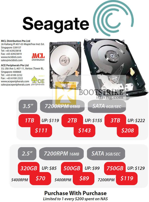 COMEX 2012 price list image brochure of MCL Distribution Ace Peripherals Seagate Hard Disk HDD Storage