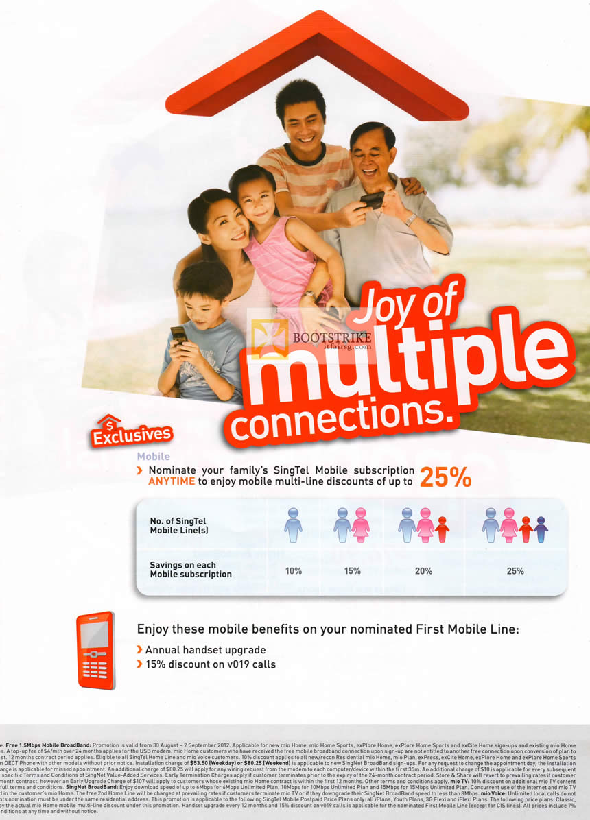 COMEX 2012 price list image brochure of Singtel Mobile Multiple Connections Multi Line Discounts