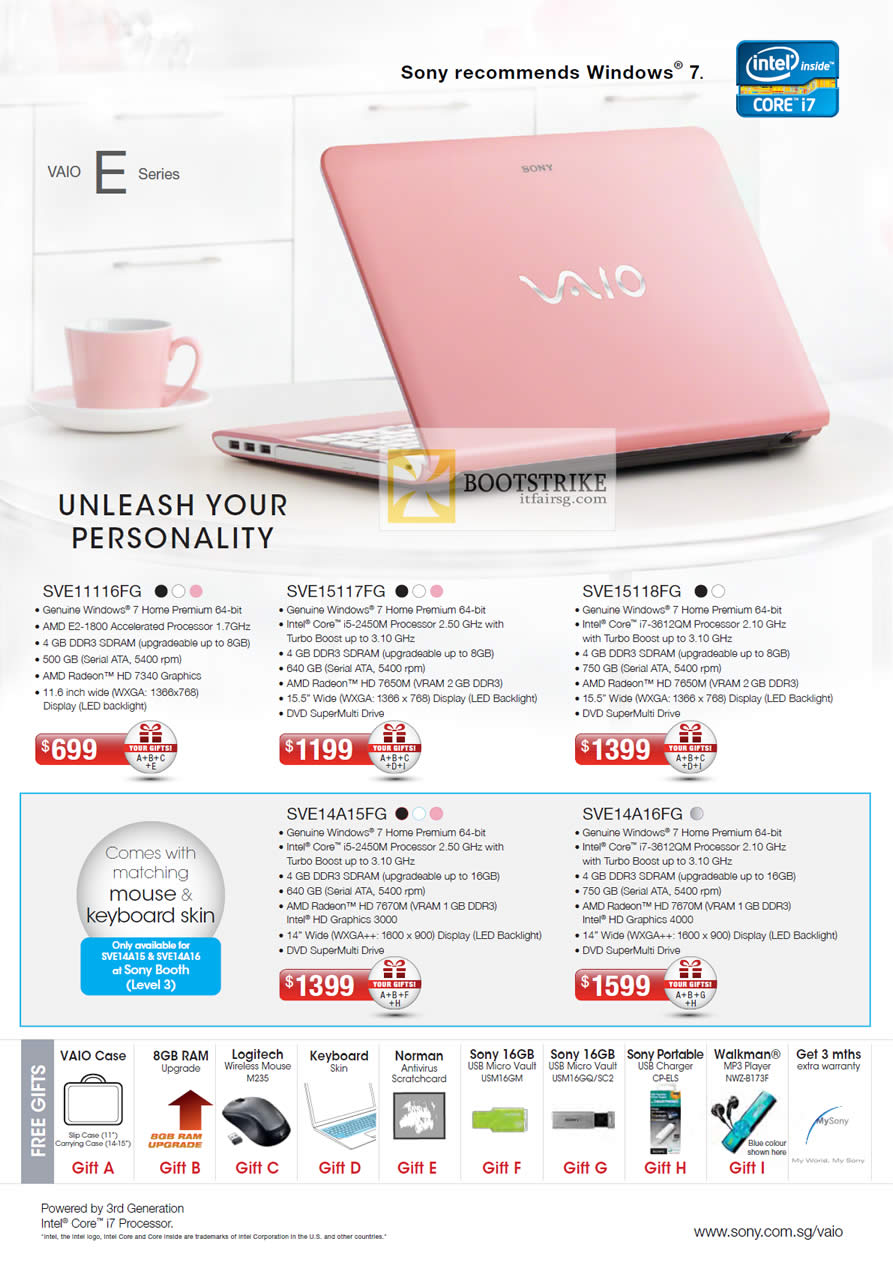 COMEX 2012 price list image brochure of Sony Vaio E Series Notebooks SVE11116FG, SVE15117FG, SVE15118FG, SVE14A15FG, SVE14A16FG