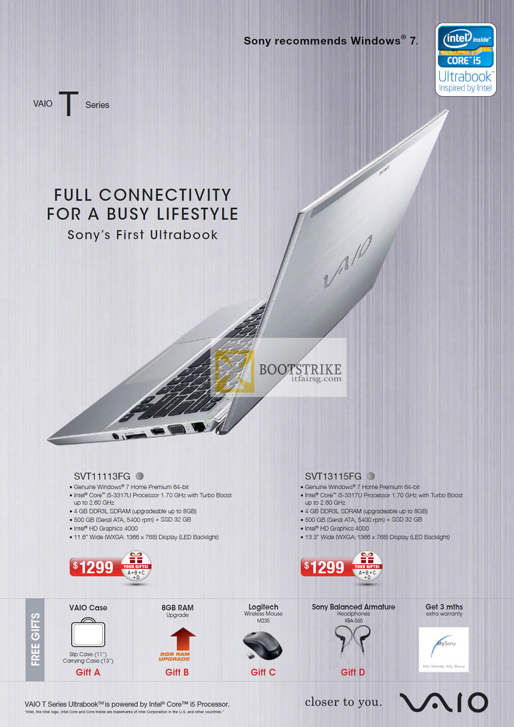 COMEX 2012 price list image brochure of Sony Vaio T Series Ultrabook Notebooks SVT11113FG, SVT13115FG