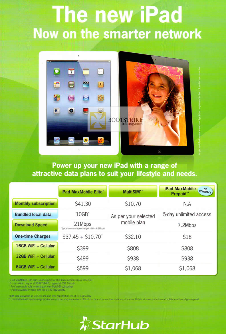 COMEX 2012 price list image brochure of Starhub Apple IPad Plans