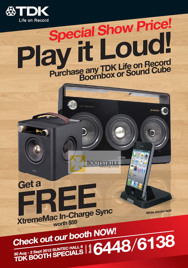 COMEX 2012 price list image brochure of TDK Life On Record Boombox, Sound Cube