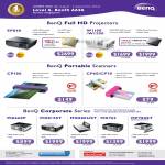 BenQ Projectors SP840, W1100, W1200, MX660P, MX812ST, MX880UST, MX763, MP780ST, Portable Scanners, CP100, CP60, CP70