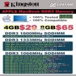 Kingston Apple Macbook DDR3 Memory RAM