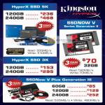 Kingston SSD HyperX 5K, SSDNow V Series Generation II, HyperX SSD 3K, SSDNow V Plus Generation III