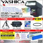 Yashica Flash YS7000, Cleaning Kit, Bag, Tripod YT1340, YP120 Printer