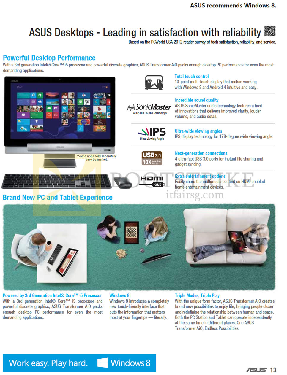 COMEX 2013 price list image brochure of ASUS Desktop PCs Performance, Features, Tablet Experience