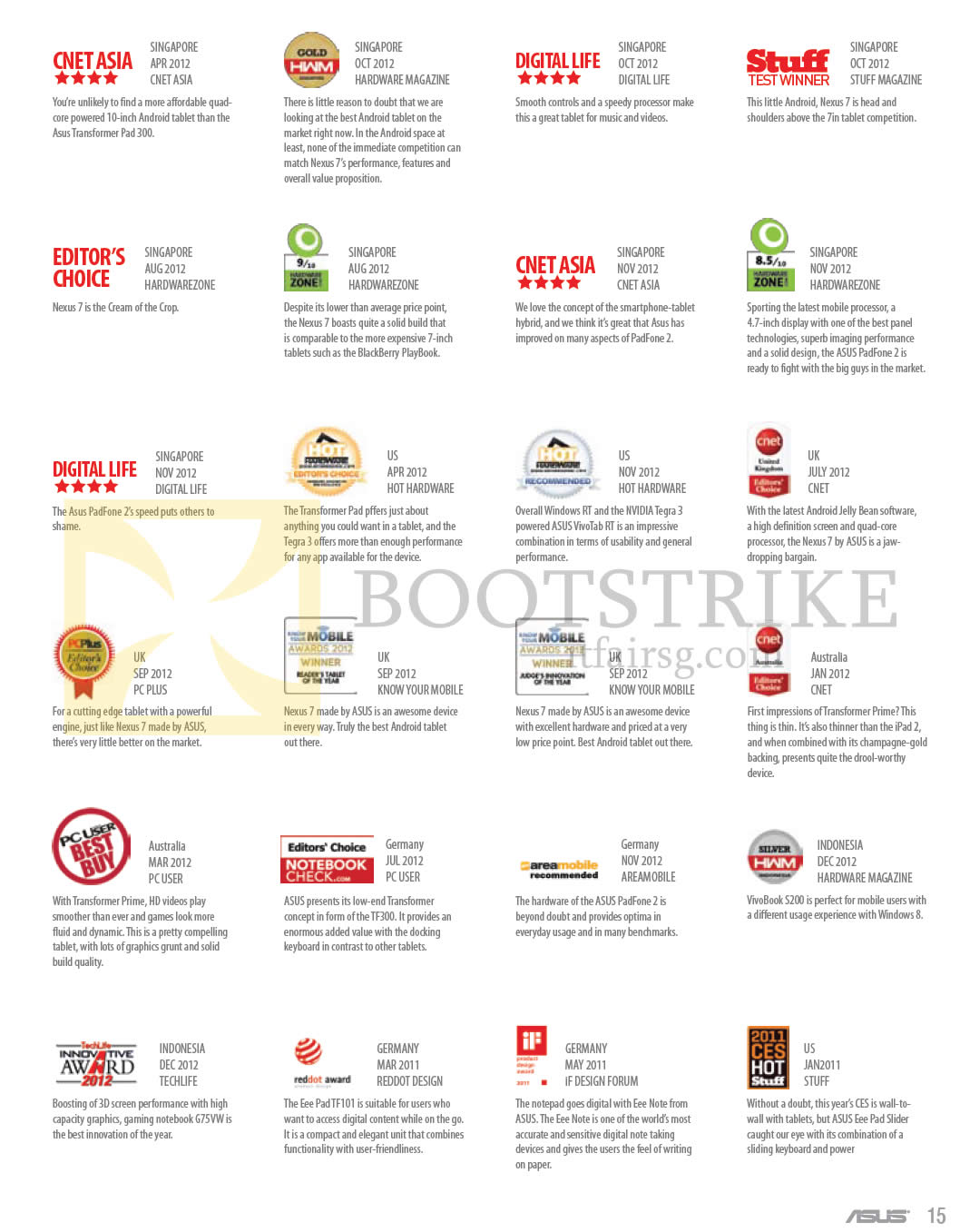 COMEX 2013 price list image brochure of ASUS Notebooks Awards