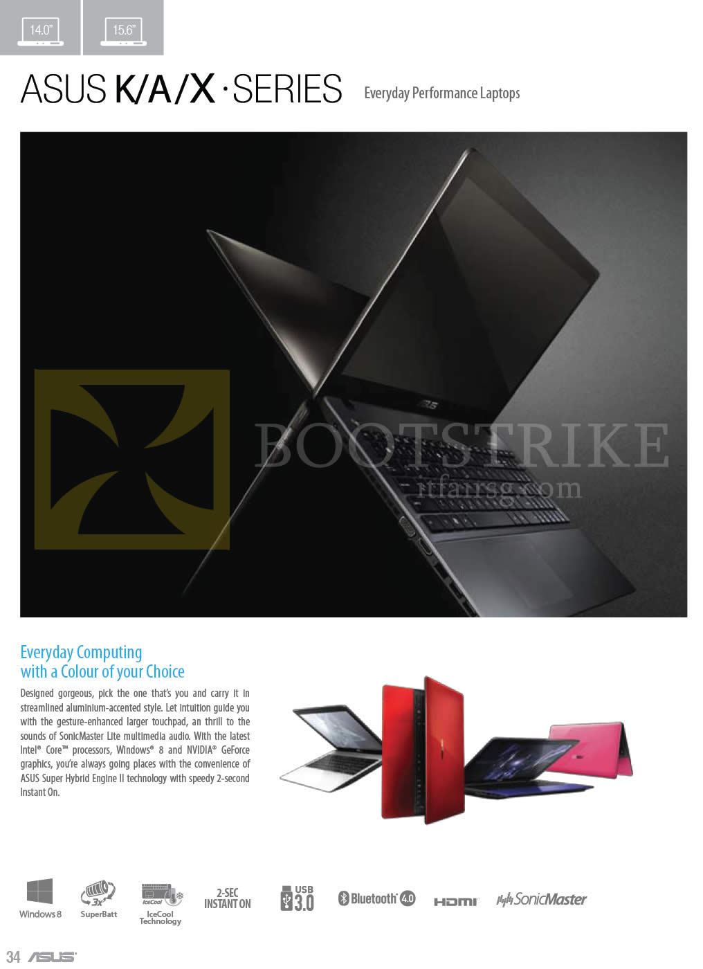 COMEX 2013 price list image brochure of ASUS Notebooks K, A, X Series