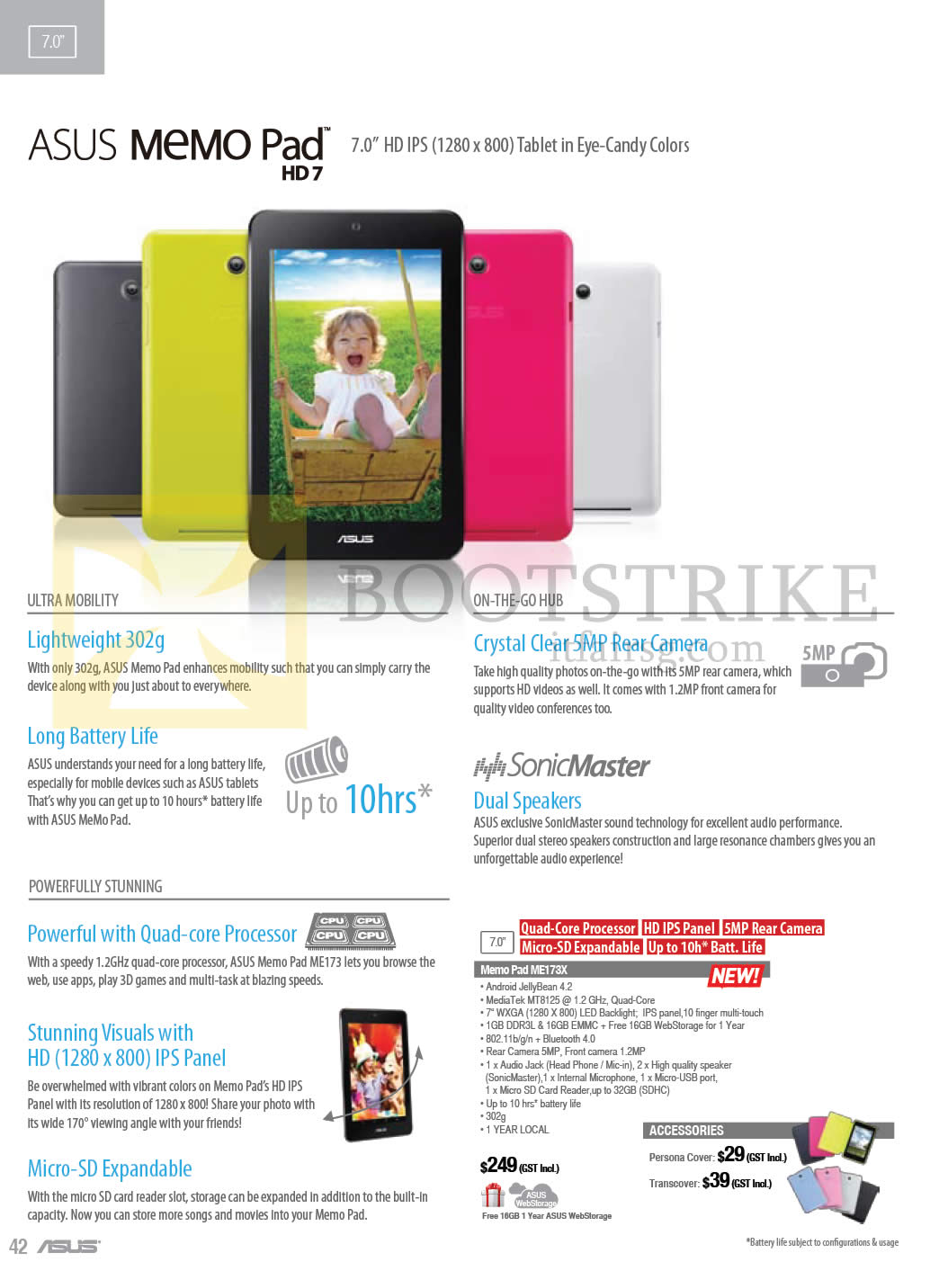 COMEX 2013 price list image brochure of ASUS Tablets Memo Pad HD 7 ME173X