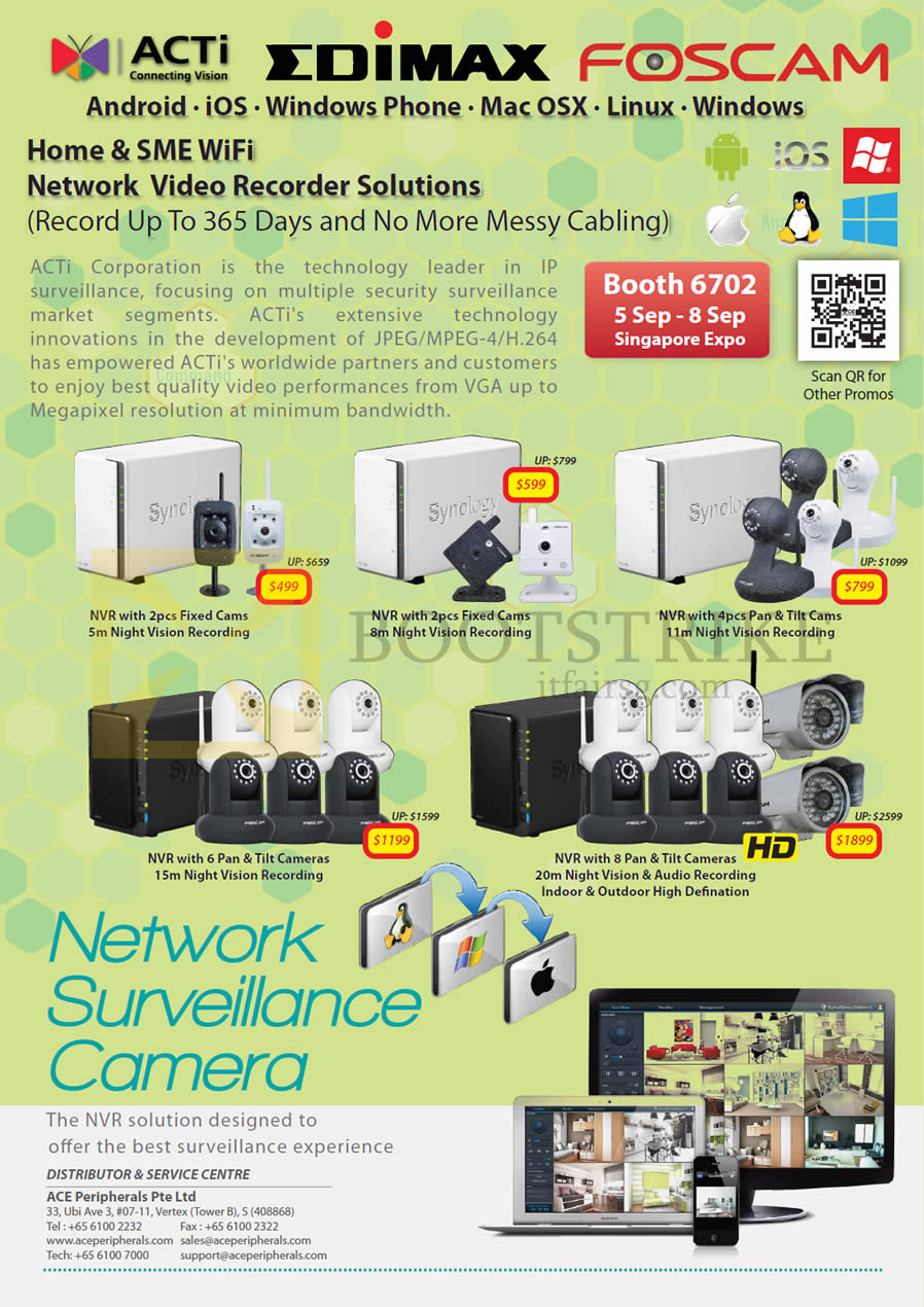 COMEX 2013 price list image brochure of Ace Peripherals ACTi Edimax Foscam Network Video Recorder, Network Surveillance Cameras